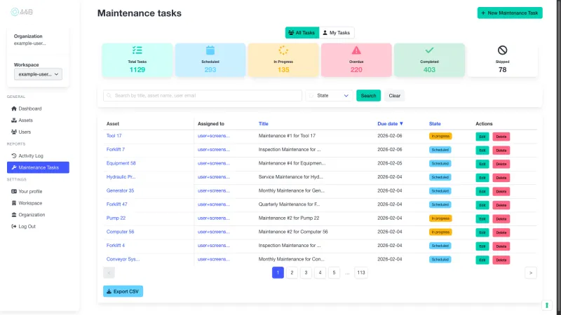 Fleet maintenance calendar showing 100% DOT compliance tracking