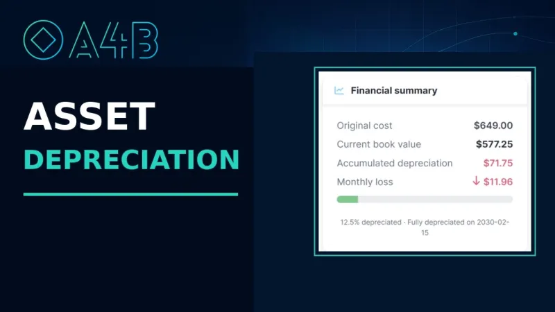 Video thumbnail for Calculate Asset Depreciation and Book Value | A4B CMMS